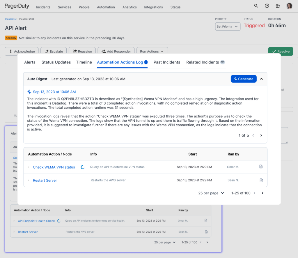 Automations Action Log image