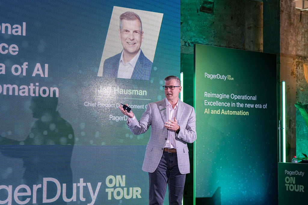 Jeff Hausman delivers keynote on on the latest innovations in the PagerDuty Operations Cloud